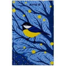 Книга записна А6, 80арк, кліт., тверда обкл, Синиця K22-199-3 Kite