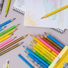 Олівці кольорові тригранні Джамбо Веселка 12 кольорів з чинкою 312118002-UA Школярик