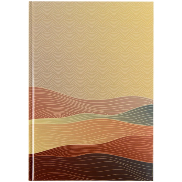 Книга записна А4, 96арк., кліт, тверда обкл., Waves, бронзова 8422-563-A