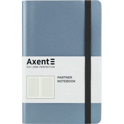 Книга записна Partner Soft, 125*195, 96арк, кліт, срібн-синя 8206-14-A