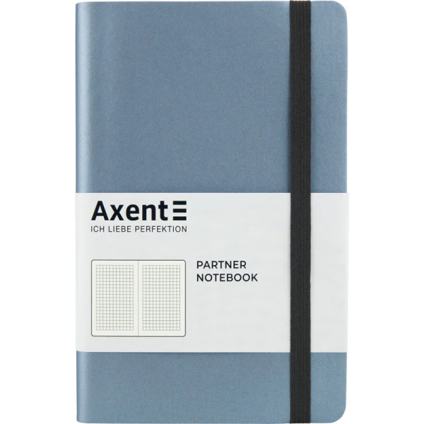 Книга записна Partner Soft, 125*195, 96арк, кліт, срібн-синя 8206-14-A