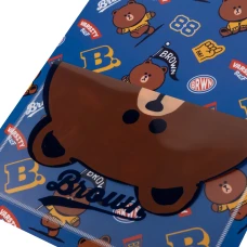 Папка з 20 файлами А4 YES "Line Friends. Brown" з фронтальною кишенею, 492109