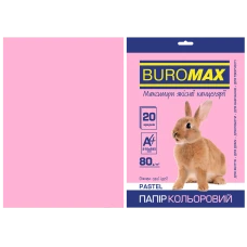 Папір кольоровий А4, 80г/м2, PASTEL, рожевий 20арк., BM.2721220-10