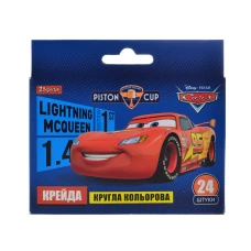 Крейда кольорова, кругла, 24шт. Cars 400199, 1Вересня