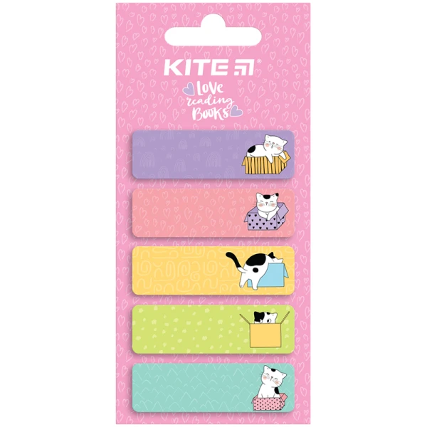 Закладка паперова з малюнком, 5х15х50мм,100 шт, прям. Cats K23-480-1 Kite