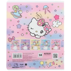 Зошит 18 арк., лінія, гібр. лак + УФ лак, Hello Kitty HK23-237 Kite