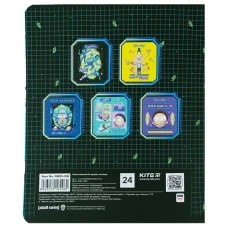 Зошит 24 арк., клітинка, софт тач + УФ лак, Rick and Morty RM23-238 Kite