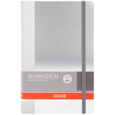 Книга записна Компаньйон Aluminium, А5, клітинка, чорний, 105522005 Brunnen