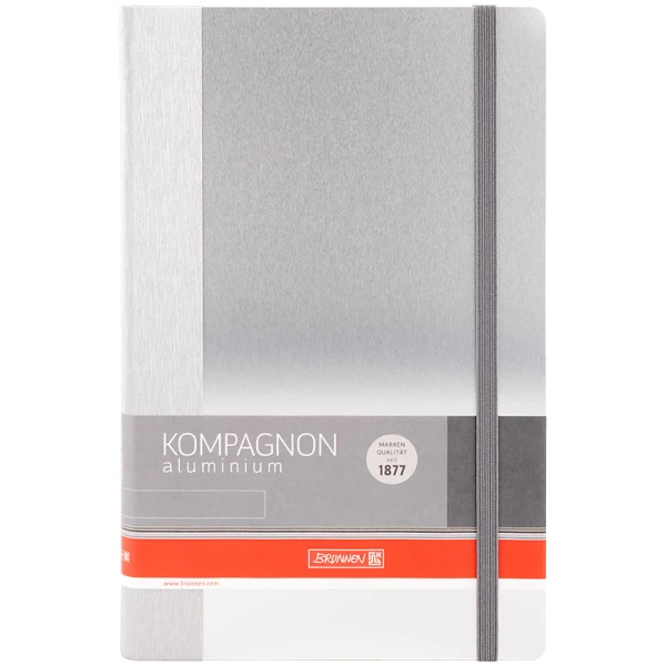 Книга записна Компаньйон Aluminium, А5, клітинка, чорний, 105522005 Brunnen