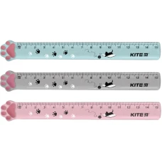 Лінійка пластикова з глітером, 15см. Paws K23-020 Kite