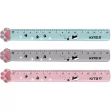 Лінійка пластикова з глітером, 15см. Paws K23-020 Kite