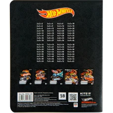 Зошит 18 арк., клітинка, гібр. лак + УФ лак, Hot Wheels HW22-236 Kite