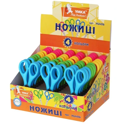 Ножиці дитячі, 12см, потовщ. ручки, асорті, НЦ406, Умка