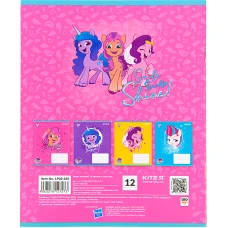 Зошит 12 арк., коса, УФ лак + глітер, My Little Pony LP22-235 Kite