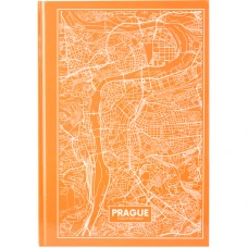 Книга записна А4, 96арк., кліт., тверда обкл., Maps Prague, персиковий 8422-542-A
