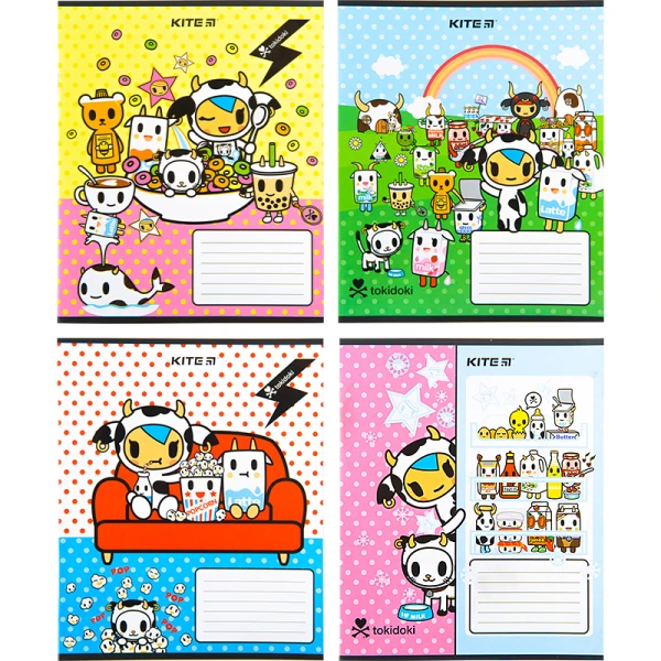 Зошит 12 арк., коса, софт тач + УФ лак, tokidoki TK22-235 Kite