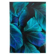 Книга записна А4, 192арк., кліт., тверда обкл., Flora, зелена, 8423-26-A