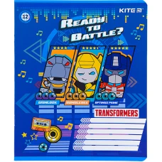 Зошит 12 арк., клітинка, софт тач + УФ лак, Transformers TF22-232 Kite