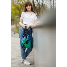 Сумка-мішок YES "Green Sequins" 39*30см, 557661