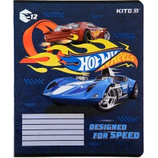 Зошит 12 арк., лінія, гібр. лак + УФ лак, Hot Wheels HW22-234 Kite