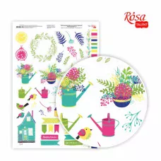 Папір дизайнерський односторонній „Floral garden“ 9, 21х29,7 см, глянцевий, 250 г/м2, ROSA Talent
