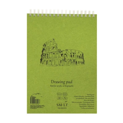 Альбом для акрилу та олії на спіралі AUTHENTIC (DRAWING) А5, 290г/м2, 20л, білий папір, Smiltainis