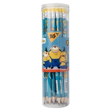 Олівець графітний тригранний з гумкою "Minions", туба 36шт/уп., 280632 YES