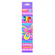 Олівці кольорові тригранні, 6 шт. 