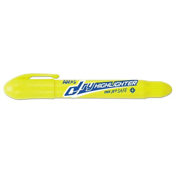 Маркер DRY Highlighter, жовтий, флуоресцентний, Amos