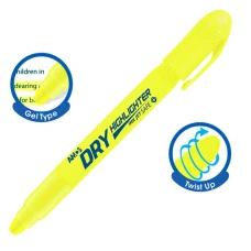 Маркер DRY Highlighter, жовтий, флуоресцентний, Amos