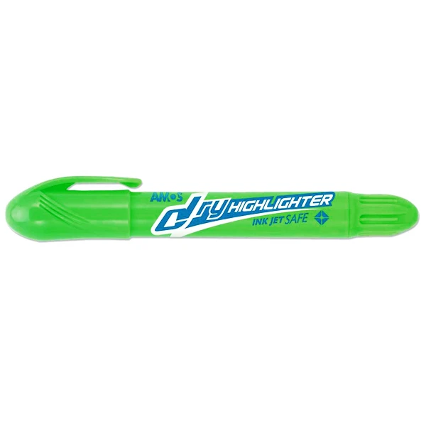 Маркер DRY Highlighter, зелений, флуоресцентний, Amos