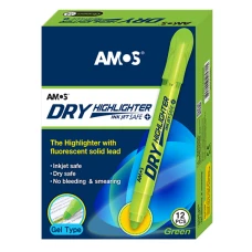 Маркер DRY Highlighter, зелений, флуоресцентний, Amos