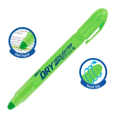Маркер DRY Highlighter, зелений, флуоресцентний, Amos
