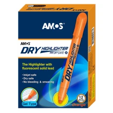 Маркер DRY Highlighter, помаранчевий, флуоресцентний, Amos