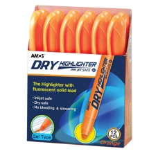 Маркер DRY Highlighter, помаранчевий, флуоресцентний, Amos