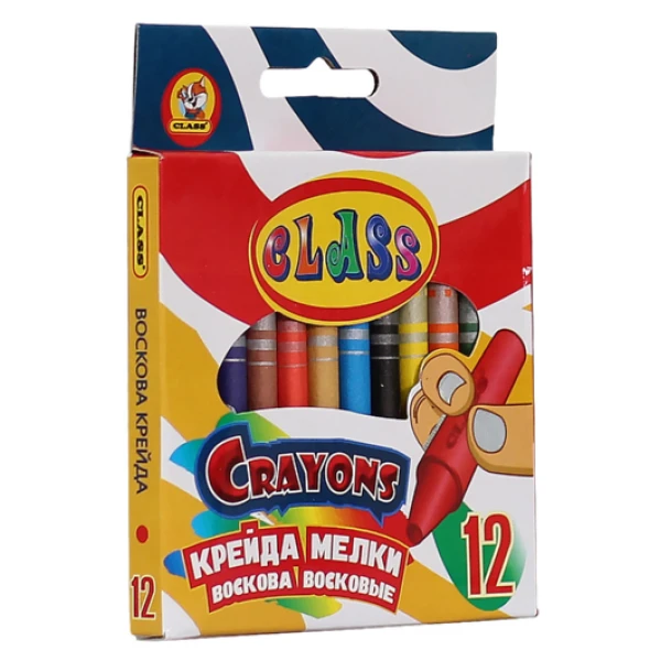 Крейда воскова, 12 кол., 8*90 мм., 7603, Class