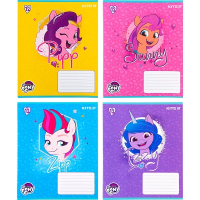 Зошит 12 арк., коса, УФ лак + глітер, My Little Pony LP22-235 Kite
