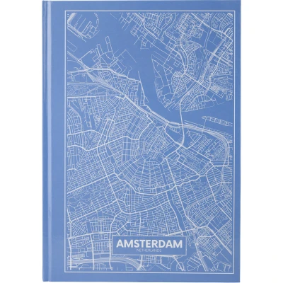 Книга записна А4, 96арк., кліт, тверда обкл., Mars Amsterdam, блакитна 8422-507-A