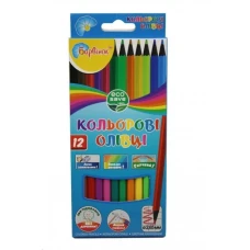 Олівці кольорові, пластик, ECO, 12 шт., 5-202/6, Барвінок