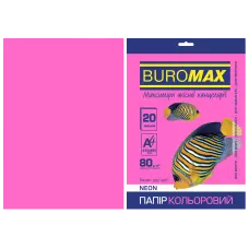 Папір кольоровий А4, 80г/м2, NEON, малиновий, 20арк., BM.2721520-29