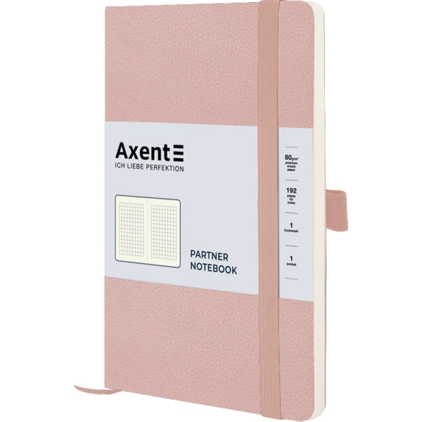 Книга записна Partner Soft Skin,125*195, 96арк, кліт, пудрова 8616-24-A