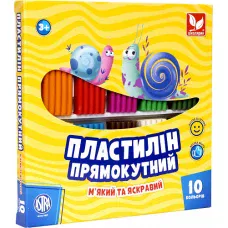Пластилін прямокутний 10 кольорів 303116003-UA Школярик