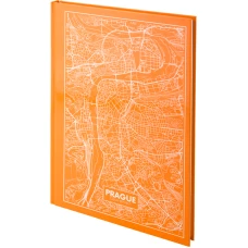 Книга записна А4, 96арк., кліт., тверда обкл., Maps Prague, персиковий 8422-542-A