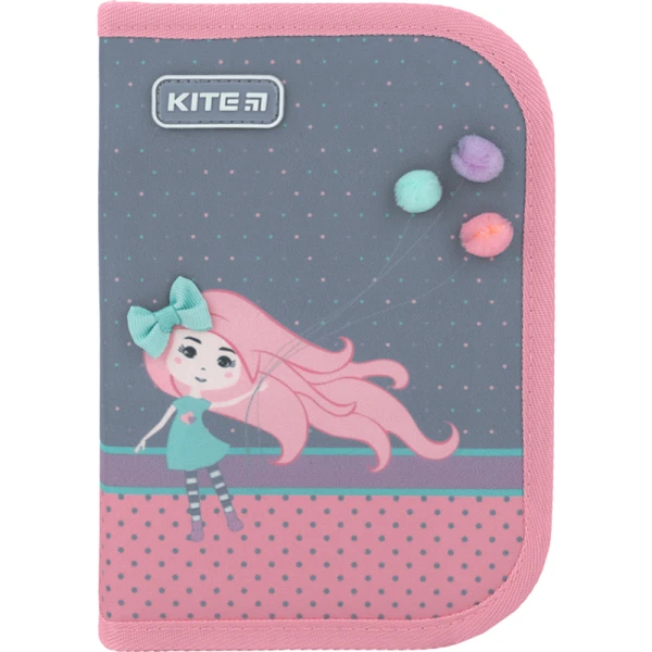 Пенал Kite 1 від., 2 відв., без наповнення K22-622-5 Pretty Girl