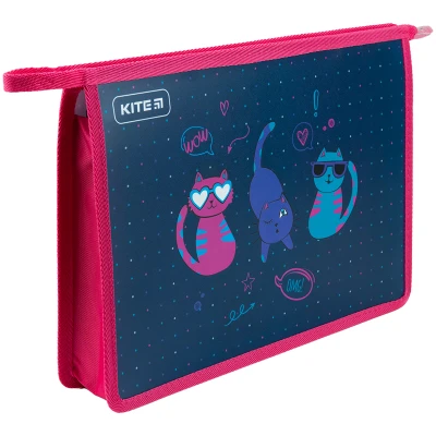Папка на блискавці A4+, Kite Cats K23-428-1