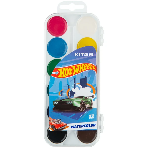 Фарби акварельні, б/п, 12 кол. Hot Wheels HW23-061 Kite