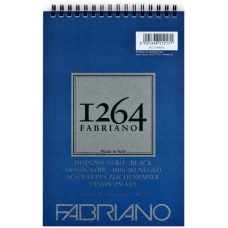 Альбом на спіралі для рисунку 1264 А5, 200г/м2, 20л, чорний, Fabriano