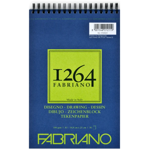 Альбом на спіралі для рисунку 1264 А5, 180г/м2, 30л, Fabriano