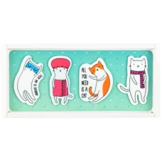 Закладки пластикові 4x20 шт, 35х50 мм, Cats, K22-479-6 Kite