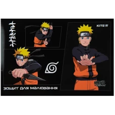 Зошит для малювання, 24 арк., скоба, УФ лак, Naruto NR23-242 Kite